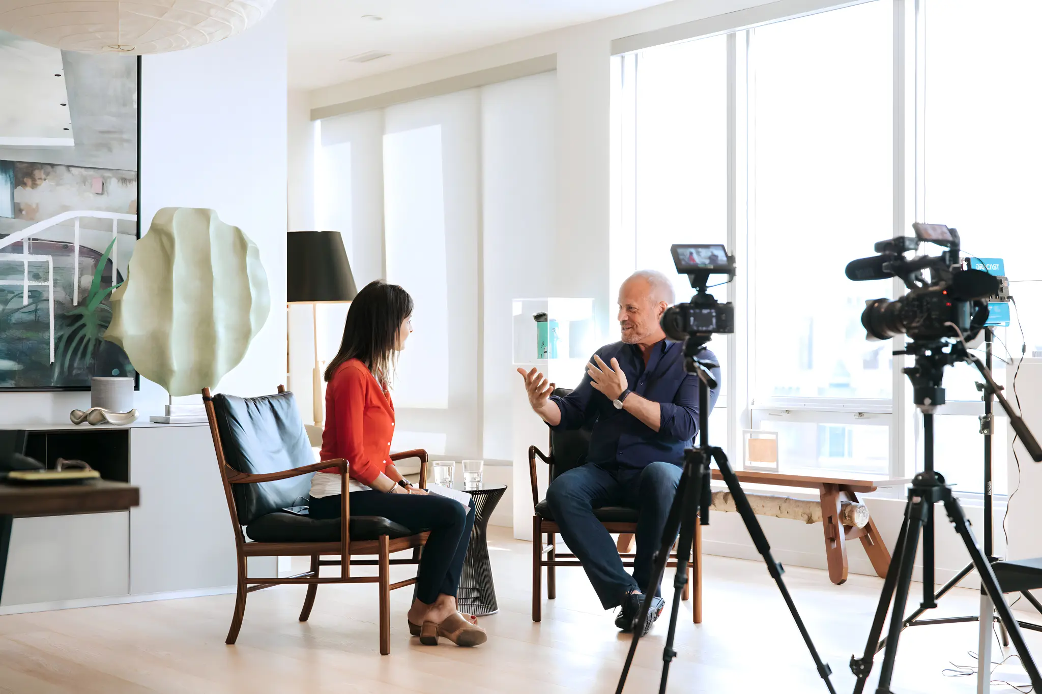David Allison being interviewed on camera